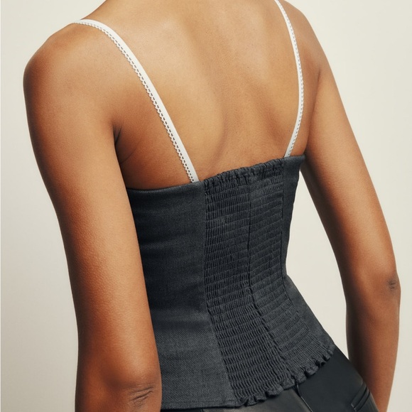 Reformation Melanie Top in Dark Grey *NEW* - Picture 3 of 7